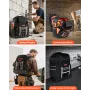 Tool Backpack, 56 Pockets, Heavy-duty Tools Storage Organizer Bags with Molded Base, Electrician Jobsite Backpack for Constructi