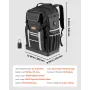 Tool Backpack, 56 Pockets, Heavy-duty Tools Storage Organizer Bags with Molded Base, Electrician Jobsite Backpack for Constructi