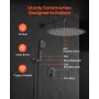 VEVOR Shower Faucet Set, Rainfall Bathroom Shower System with 12-Inch (30.5cm) Round Rain Shower Head and Handheld Spray, Wall M