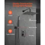 VEVOR brusehanesæt, brusesystem med regnbadeværelse med 10-tommer (25,4 cm) kvadratisk regnbruserhoved og håndholdt spray, væg