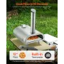 VEVOR Pizza Oven Outdoor, 12" Pellet Pizza Oven, Portable Pizza-Stove with Built-in Thermometer, Wood Fired Stainless Steel Pizz