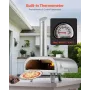 Pizza Oven Outdoor, 12" Pellet Pizza Oven, Portable Pizza-Stove with Built-in Thermometer, Wood Fired Stainless Steel Pizza-Make