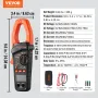 Digital Clamp Meter T-RMS, 6000 Counts, 1000A Clamp Multimeter Tester, Measures Current Voltage Resistance Diodes Continuity Dat