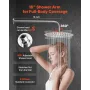 Shower Faucet Set, Rainfall Bathroom Shower System with 10-Inch (25.4cm) Round Rain Shower Head and Handheld Spray, Wall Mounted