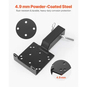 Winch Mount, 3600 lbs / 1633 kg Load Capacity, Trailer Hitch Winch Mount with 50.8 mm Receiver, 2/4 Winch Bolt Holes, Powder Coa