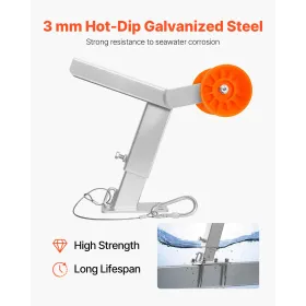 VEVOR Boat Trailer Winch Stand med Rulle, Justerbar Højde 365-548 mm, Boat Winch Mount med U-bolte til 50,8-76,2 mm B x 76.
