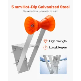 VEVOR Boat Trailer Spil Stand, 50,8-76,2 mm Spil Pæle, Boat Trailer Spil Sæde med TPU Orange Rulle & U-bolte, Velegnet til