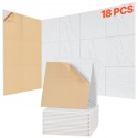 18 Pack Acoustic Wall Panels 11.8 x 11.8 x 0.4 inch Self-Adhesive White