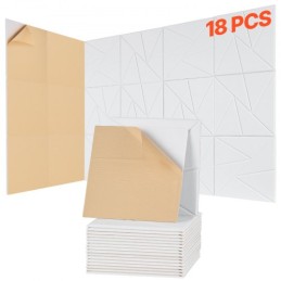 18 Pack Acoustic Wall Panels 11.8 x 11.8 x 0.4 inch Self-Adhesive White