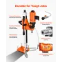 VEVOR Diamond Core Drilling Machine, 200 mm Drilling Diameter, 2-in-1 Handheld & Stand-Mount Dry and Wet Concrete Core Drill Rig
