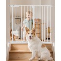 Baby Gate 26-40 Inches Adjustable Width 36 Inches High Dog Gate White