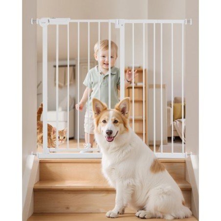 Baby Gate 26-40 tommer Justerbar bredde 36 tommer høj hundeport hvid