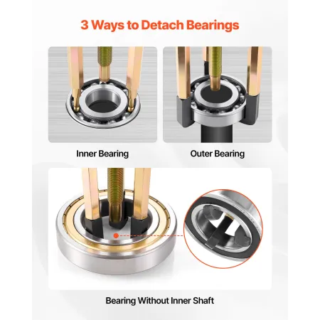 VEVOR 36-in-1 Bearing Puller Set, 36 PCS 3-Jaw Hook Puller for Internal External Bearings and Bearing Without Inner Shaft, Multi