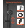 VEVOR Shower Faucet Set, Rainfall Bathroom Shower System with 9-Inch (23cm) Round Rain Shower Head and Handheld Spray, Wall Moun