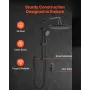 Shower Faucet Set, Rainfall Bathroom Shower System with 9-Inch (23cm) Round Rain Shower Head and Handheld Spray, Wall Mounted Ba