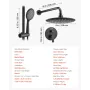 VEVOR Shower Faucet Set, Rainfall Bathroom Shower System with 9-Inch (23cm) Round Rain Shower Head and Handheld Spray, Wall Moun