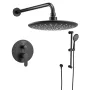 Shower Faucet Set, Rainfall Bathroom Shower System with 9-Inch (23cm) Round Rain Shower Head and Handheld Spray, Wall Mounted Ba