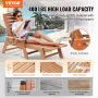 VEVOR Chaise Lounge Chair, 181 kg Weight Capacity, 6 Positions Adjustable Patio Lounge Chair, Outdoor HDPE Lounge Chair with Bac
