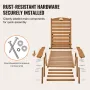 Chaiselong Chair, 181 kg Vægtkapacitet, 6 Positioner Justerbar