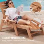 VEVOR Chaise Lounge Chair, 181 kg Weight Capacity, 6 Positions Adjustable Patio Lounge Chair, Outdoor HDPE Lounge Chair with Bac