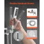 Shower Faucet Set, Rainfall Bathroom Shower System with 12-Inch (30.5cm) Square Rain Shower Head and Handheld Spray, Wall Mounte