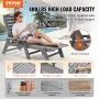 VEVOR Chaise Lounge Chair, 181 kg Weight Capacity, 6 Positions Adjustable Patio Lounge Chair, Outdoor HDPE Lounge Chair with Bac