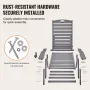 Chaise Lounge Chair, 181 kg Weight Capacity, 6 Positions Adjustable Patio Lounge Chair, Outdoor HDPE Lounge Chair with Backrest 