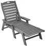 Chaise Lounge Chair, 181 kg Weight Capacity, 6 Positions Adjustable Patio Lounge Chair, Outdoor HDPE Lounge Chair with Backrest 