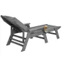 Chaise Lounge Chair, 181 kg Weight Capacity, 6 Positions Adjustable Patio Lounge Chair, Outdoor HDPE Lounge Chair with Backrest 