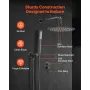 Shower Faucet Set, Rainfall Bathroom Shower System with 10-Inch (25.4cm) Round Rain Shower Head and Handheld Spray, Wall Mounted