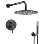 Shower Faucet Set, Rainfall Bathroom Shower System with 10-Inch (25.4cm) Round Rain Shower Head and Handheld Spray, Wall Mounted