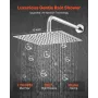 Shower Faucet Set, Rainfall Bathroom Shower System with 10-Inch (25.4cm) Square Rain Shower Head and Handheld Spray, Wall Mounte