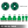 6 Pcs Diamond Hole Saw Set Drill Core Bits M14 Thread 20/25/40/45/50/68 MM(0.79/1/1.6/1.77/2/2.7 Inch) With 2 Saw Blades