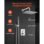 Shower Faucet Set, Rainfall Bathroom Shower System with 10-Inch (25.4cm) Square Rain Shower Head and Handheld Spray, Wall Mounte