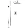Shower Faucet Set, Rainfall Bathroom Shower System with 10-Inch (25.4cm) Square Rain Shower Head and Handheld Spray, Wall Mounte