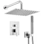 VEVOR Shower Faucet Set, Rainfall Bathroom Shower System with 10-Inch (25.4cm) Square Rain Shower Head and Handheld Spray, Wall 