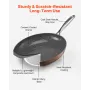 VEVOR Frying Pan Skillet, Aluminum Egg Fry Pans, 3 Piece (200, 270, 300 mm), Nonsitck Ceramic Heavy-Duty Skillets with Heat-Resi