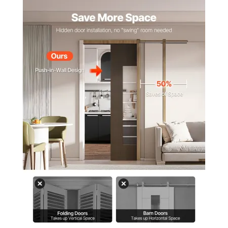 Pocket Door Frame Kit, til 610-762 mm bred 2032 mm høj dør