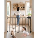Baby Gate 29.5-43 Inches Adjustable Width 28 Inches High Dog Gate Black