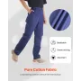 FR Pants for Men, 100% Cotton, Flame-Resistant Cargo Pants with Multi-Pockets and Elastic Waist, Reinforced Tear-proof Stitching