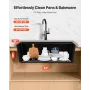 VEVOR 84 cm Kitchen Sink Workstation, Undermount Granite Sink, Drop-In Single Bowl Farmhouse Basin with Multiple Accessories, Ho