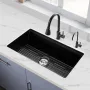 VEVOR 84 cm Kitchen Sink Workstation, Undermount Granite Sink, Drop-In Single Bowl Farmhouse Basin with Multiple Accessories, Ho