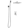 VEVOR Shower Faucet Set, Rainfall Bathroom Shower System with 12-Inch (30.5cm) Square Rain Shower Head and Handheld Spray, Wall 