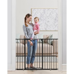 Baby Gate 26-48 inches Justerbar bredde 36 tommer høj hundeport sort