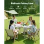Folding Table, 4 Ft Heavy Duty Portable Fold-in-Half Utility Table, Indoor Outdoor Plastic Rectangle Table with Adjustable Heigh