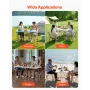 VEVOR Folding Table, 4 Ft Heavy Duty Portable Fold-in-Half Utility Table, Indoor Outdoor Plastic Rectangle Table with Adjustable