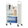 VEVOR rullende biblioteksbogsvogn, 150 kg Kapacitet, 77 x 38 x 122 cm biblioteksvogn, enkeltsidede L-formede hylder med 76,2 mm