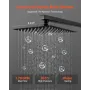 VEVOR Shower Faucet Set, Rainfall Bathroom Shower System with 8-Inch (20.3cm) Square Rain Shower Head and Handheld Spray, Wall M