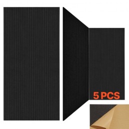 5 Pack Acoustic Wall Panels 47.2 x 23.6 x 0.4 inch Self-Adhesive Black