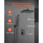 VEVOR Shower Faucet Set, Rainfall Bathroom Shower System with 8-Inch (20.3cm) Square Rain Shower Head and Handheld Spray, Wall M